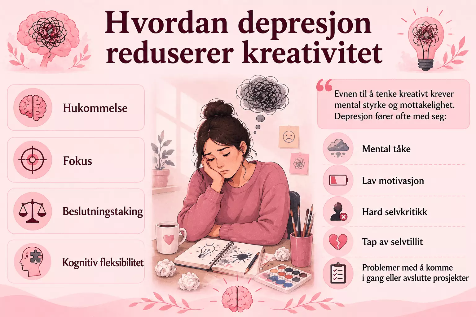 Hvordan depresjon reduserer kreativitet