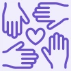 Hands around a heart icon