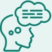 Head with thought bubble icon