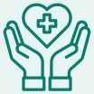 Hands holding a heart icon