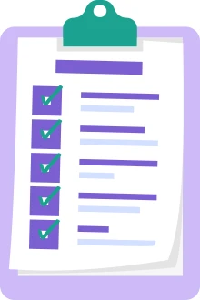 Illustration of a clipboard with a treatment checklist