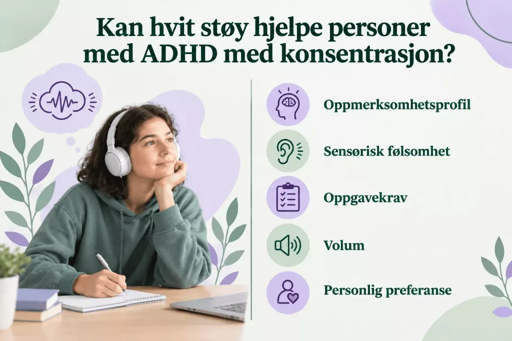 Kan hvit støy hjelpe personer med ADHD med konsentrasjon?