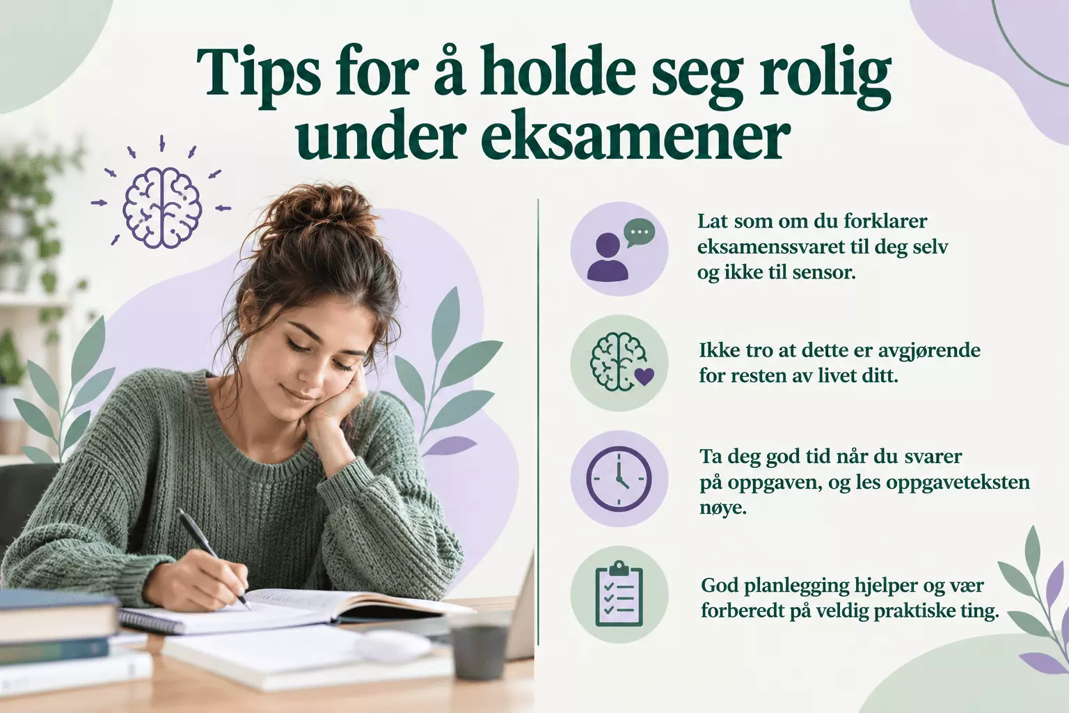 Tips for å holde seg rolig under eksamener